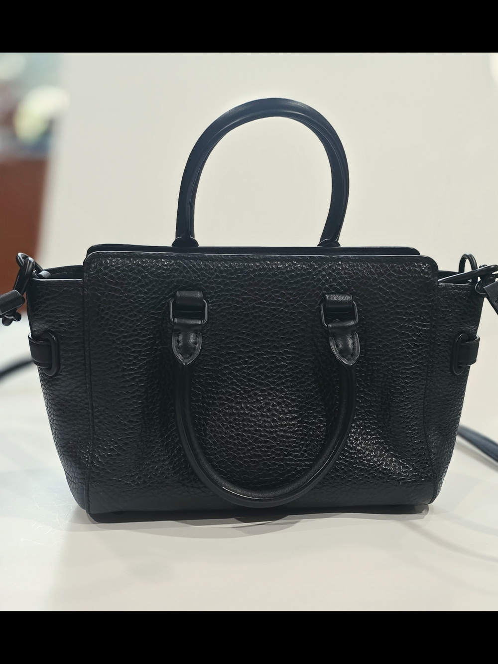 ❤️❤️COACH Black Pebbled Leather Convertible Satchel Monochromatic Hardware♠️ - Picture 3 of 5